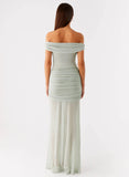 Eyllin Off Shoulder Maxi Dress Sage