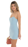 Strapless Corset Dress in Blue