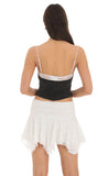 Lace Trim Crop Top in Black