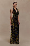 Talila Cowl Front Maxi Dress Velvet Burnout