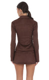 Suede Mini Skort in Chocolate