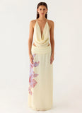 Sweet Charm Cowl Neck Top Ivory