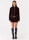 Jeremy Faux Suede Shorts Chocolate