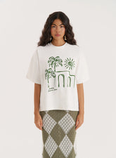 Off White Palm Print Graphic T Shirt
