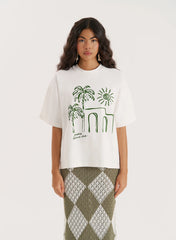 Off White Palm Print Graphic T Shirt