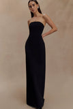 Kalila Strapless Crepe Maxi Dress Black