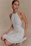 Carlina Broderie Mini Dress White