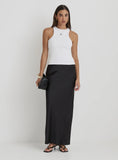 Black Satin Maxi Skirt