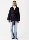 Ace Of Spades Cropped Trench Coat Black