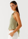 Maddox Scarf Top Sage