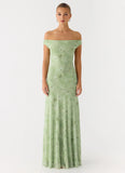 Wasting Time Maxi Dress Blurred Lime