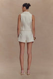 Alix Mixed Button Vest Ivory