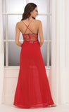 Lace Maxi Dress in Red and Gold