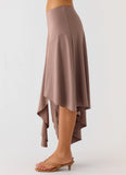 Jisoo Asymmetric Midi Skirt Desert Taupe
