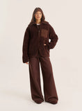 Chocolate Pocket Detail Zip Fleece Jacket