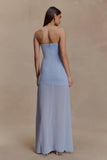 Mason Crepe And Chiffon Maxi Dress Powder Blue