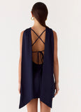 Cerina High Neck Mini Dress Navy