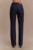 Janine High Waisted Straight Leg Jeans Washed Indigo Blue