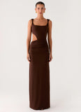 Balvin Cut Out Maxi Dress Cool Chocolate