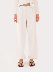 White Modal Balloon Leg Trousers