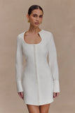 Carina Peplum Cotton Shirt Dress White