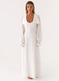 Alima Long Sleeve Maxi Dress White