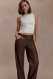 Amia Slinky Sleeveless Top With Hardware Ivory