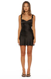 Marbelle Black Satin Mini Dress