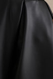Noa Black Faux Leather A Line Midi Skirt