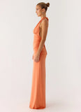 Ilaria Halter Maxi Dress Apricot