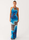 Sandy Siren Maxi Dress Cheetah Floral