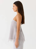 Sella Strapless Top Misty Blue