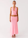 Kerrie Hanky Midi Skirt Baby Pink