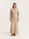 Oatmeal Knitted Maxi Skirt