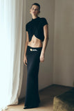 Eris Scuba Jersey Maxi Skirt Black