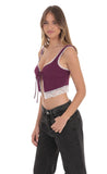 Lace Vest Top in Purple