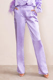 Evening Memories Lilac Satin Wide Leg Trousers