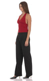 Pleated Straight Pants in Black
