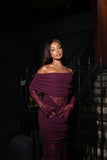 Luxie Lace Knit Maxi Dress Plum