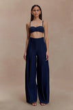 Belle Denim Cropped Bralette Indigo Blue