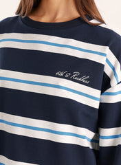 Navy And White Stripe Long Sleeve Top