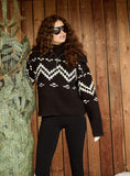 Black Half Zip Oversized Collar Fairisle Jumper