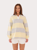 Yellow And Grey Stripe Fourth Branded Rugby Top