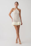 Carrisa Crochet Knit Mini Dress White