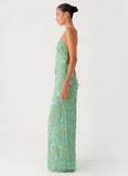 Vietta Sequin Cami Maxi Dress Mint
