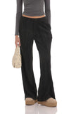 Pleated Straight Pants in Black