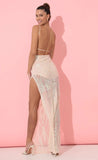 Sequin Maxi Dress in Peach