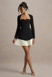 Lysette Black Sweetheart Long Sleeve Stretch Mini Dress