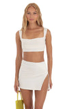 Two Piece Skirt Set in White