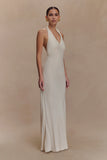 Louisiana Halter Maxi Dress Ivory